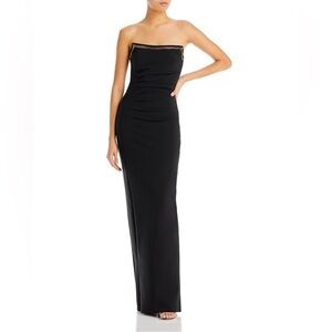 Chiara Boni La Petite Robe - Everly Studded Strapless Gown Black - Size US4/IT40